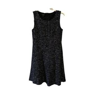 Talbots Sleeveless Black & White Tweed Fit & Flare Dress  Women’s Sz 8p